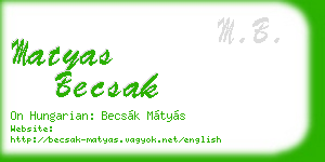 matyas becsak business card