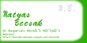 matyas becsak business card